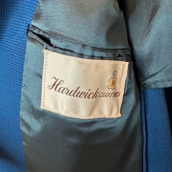 Vintage Hardwick Sport Coat Blazer Size 40L Cobalt Blue Waffle Weave Two Button - Picture 8 of 13